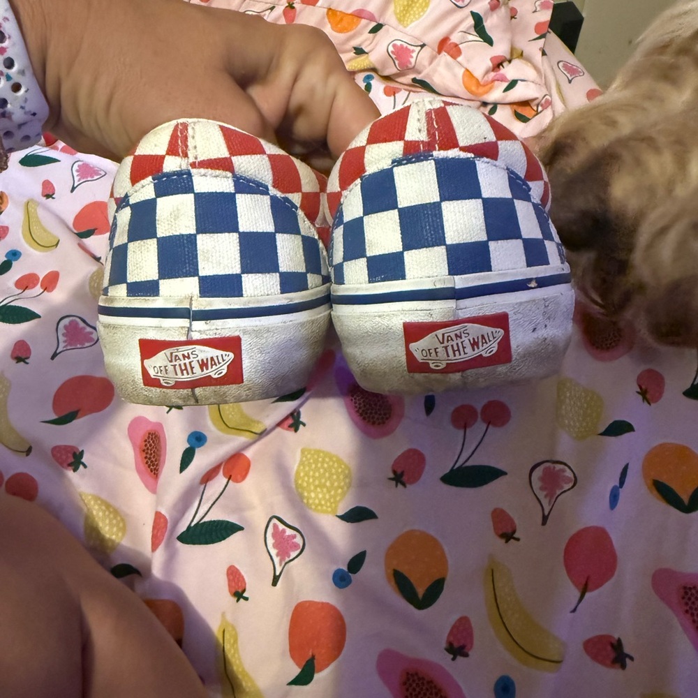 Vans Blue and Red Checkerboard Sneakers - Picture 3 of 6